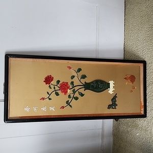 Vintage 3D Asian Jade Art Panel